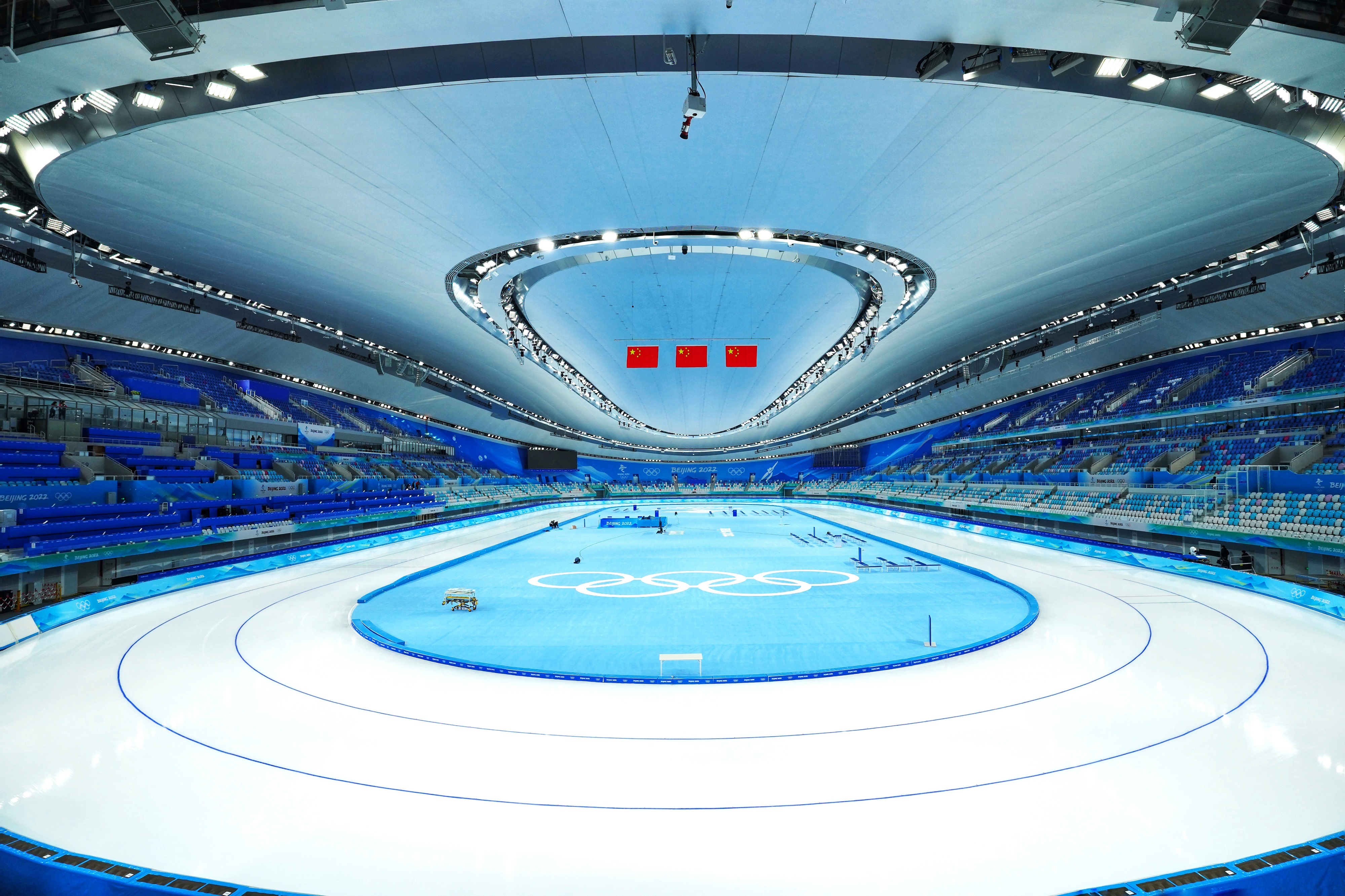 △國家速滑館，2022年1月4日，習近平總書記到這里調(diào)研。(圖/總臺國廣記者李晉拍攝)