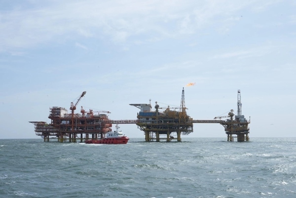 墾利6-1油田海上施工現(xiàn)場(chǎng)。受訪者供圖