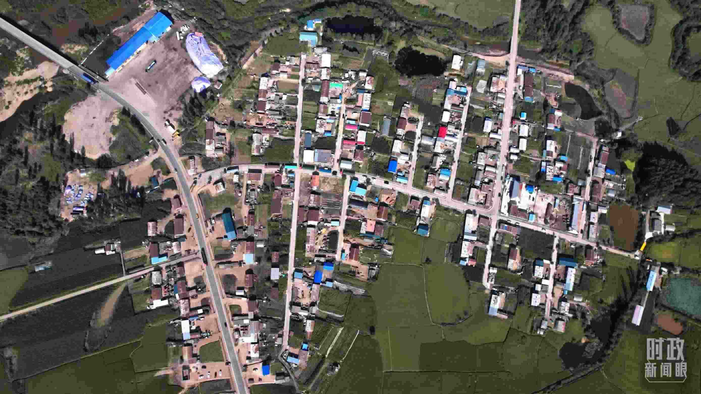 △9月7日，龍王廟村航拍。（總臺國廣記者李晉拍攝）