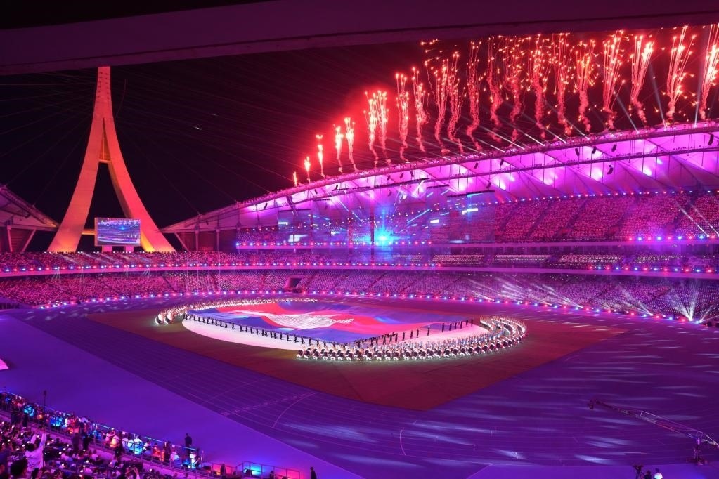 5月5日，第32屆東南亞運動會在柬埔寨首都金邊的國家體育場開幕。