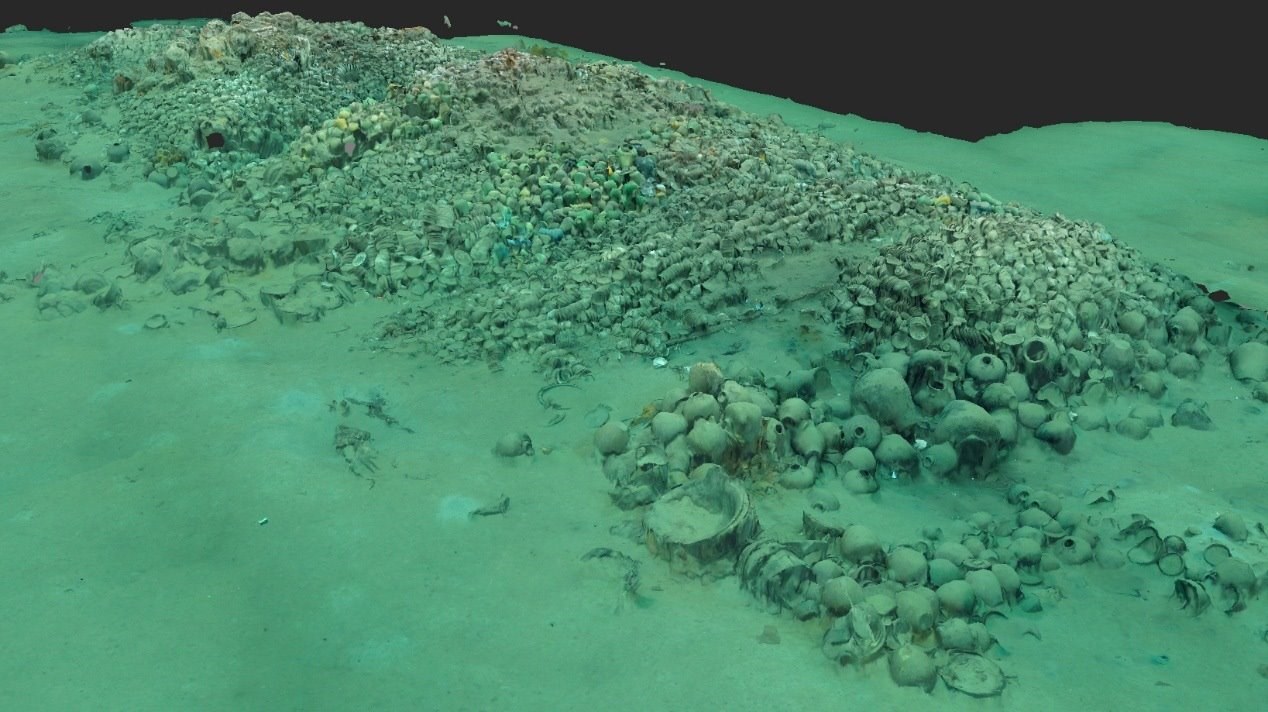一號(hào)沉船遺址核心區(qū)三維圖。國(guó)家文物局供圖