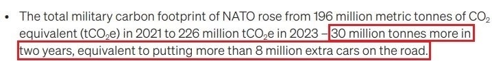 看看北約的“碳足跡”，就知道西方的氣候承諾有多扯
