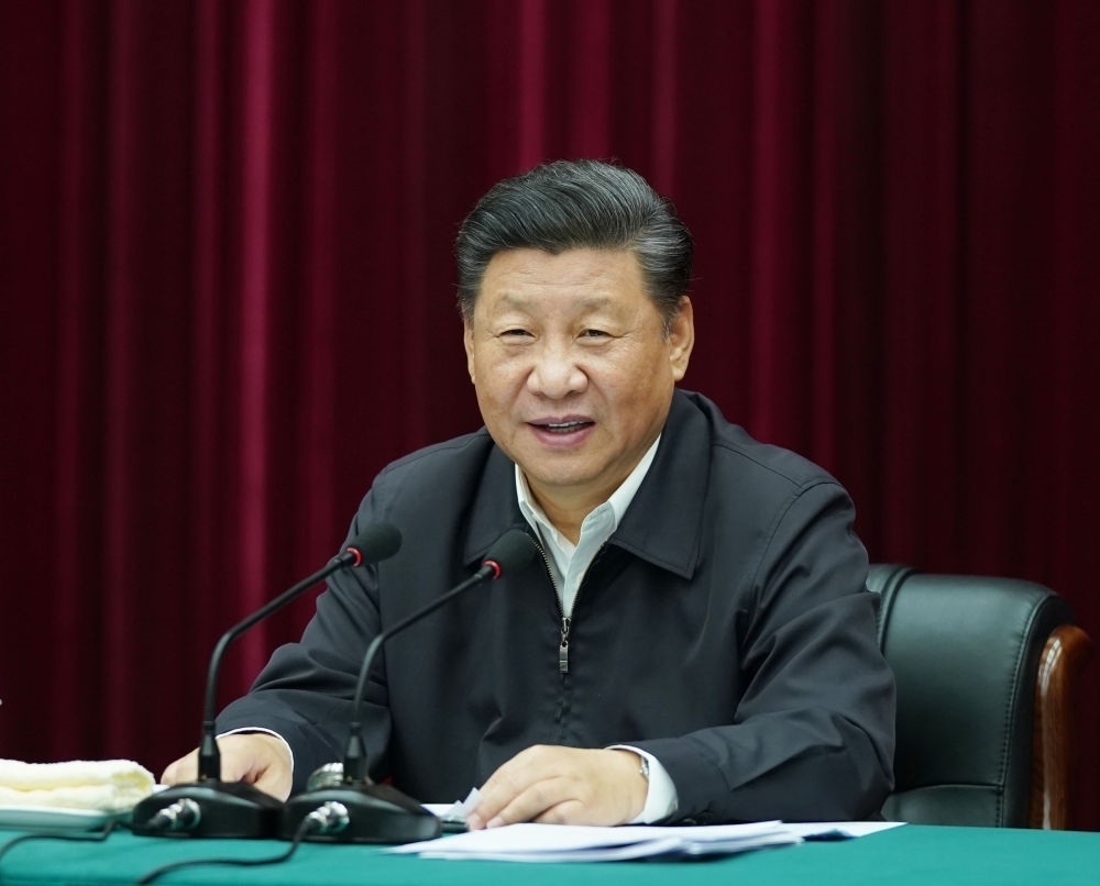 2019年9月18日上午，中共中央總書記、國家主席、中央軍委主席習近平在鄭州主持召開黃河流域生態(tài)保護和高質量發(fā)展座談會并發(fā)表重要講話。新華社記者 謝環(huán)馳 攝