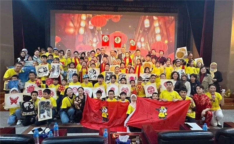 圖為2023“中華文化大樂園—埃及開羅營”閉幕式活動現(xiàn)場。主辦方供圖