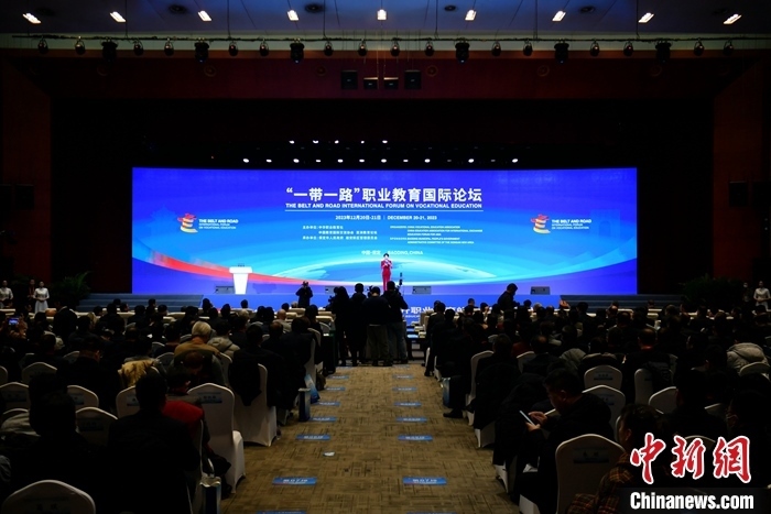 圖為 “一帶一路”職業(yè)教育國(guó)際論壇現(xiàn)場(chǎng)。 中新社記者 韓冰 攝