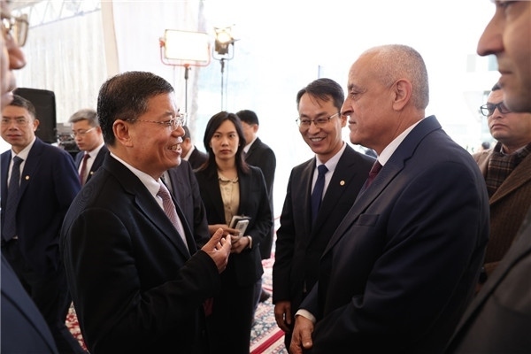 李永明同埃及住房部副部長會談交流。主辦方供圖