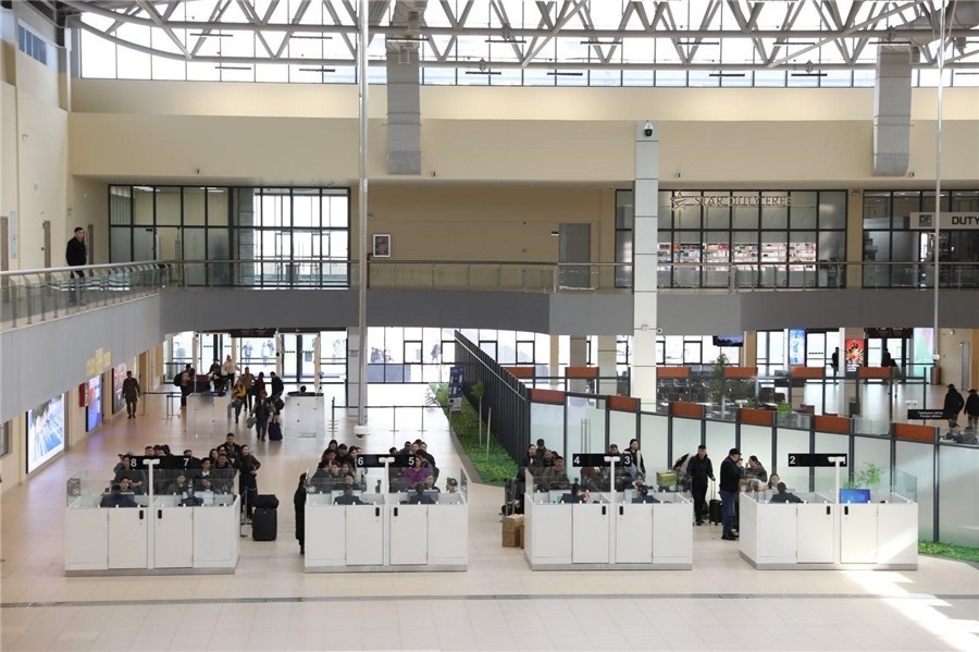 3月24日，扎門烏德口岸通關(guān)現(xiàn)場(chǎng)。駐蒙古使館供圖