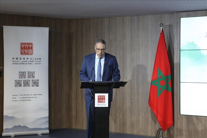 摩洛哥青年、文化和新聞部秘書長邁斯歐迪致辭，摩洛哥中國文化中心供圖