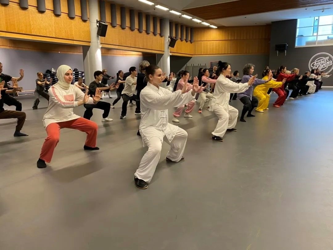 培訓(xùn)班學(xué)員學(xué)習(xí)太極拳。斯德哥爾摩中國文化中心供圖