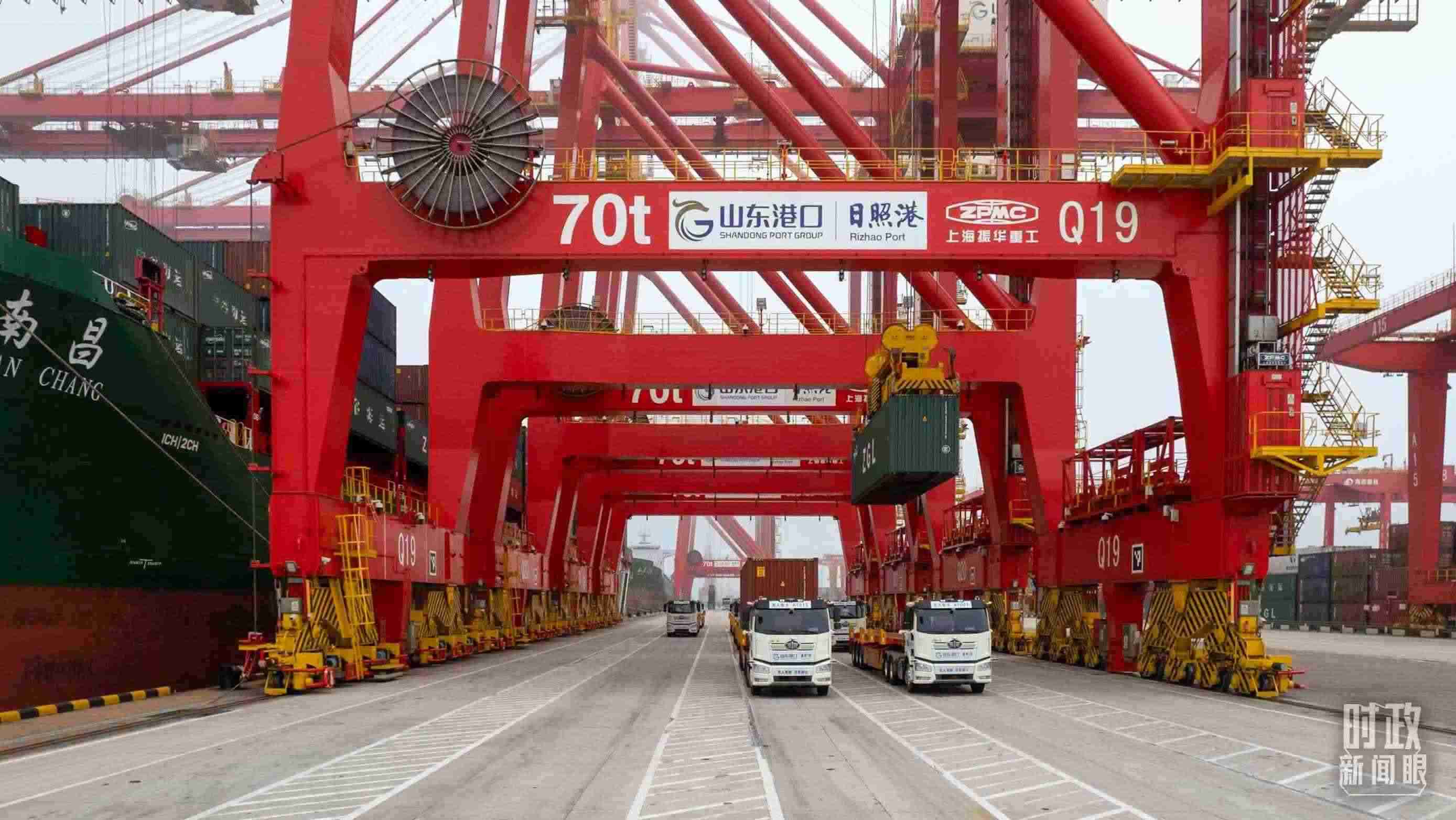 山東日照港。（總臺國廣記者李晉拍攝）