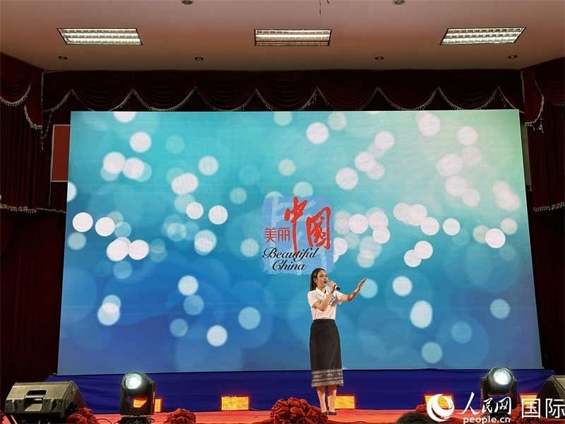 圖片：老撾選手進行中文演講。孫廣勇攝