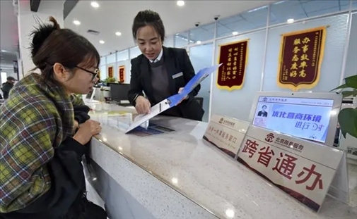 2024年3月25日，北京大興區(qū)，工作人員為群眾辦理跨省政務事宜。