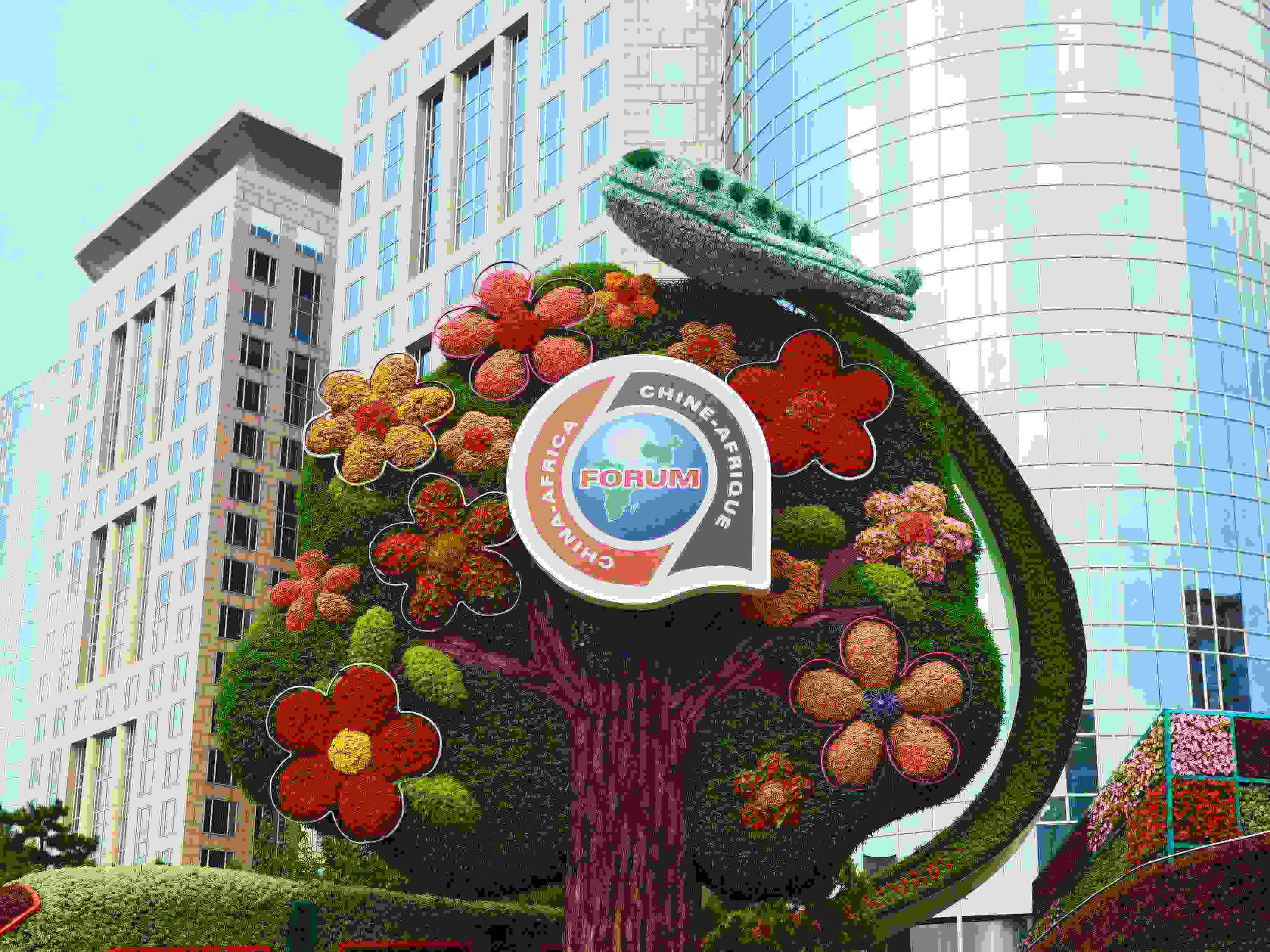 △北京長(zhǎng)安街中非合作論壇峰會(huì)主題花壇