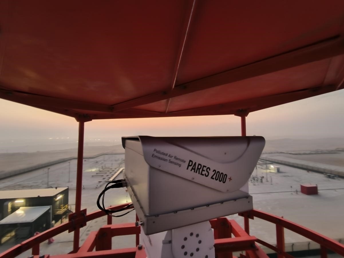 紅外線氣體監(jiān)測及智能預警系統(tǒng)主設備。振華石油供圖