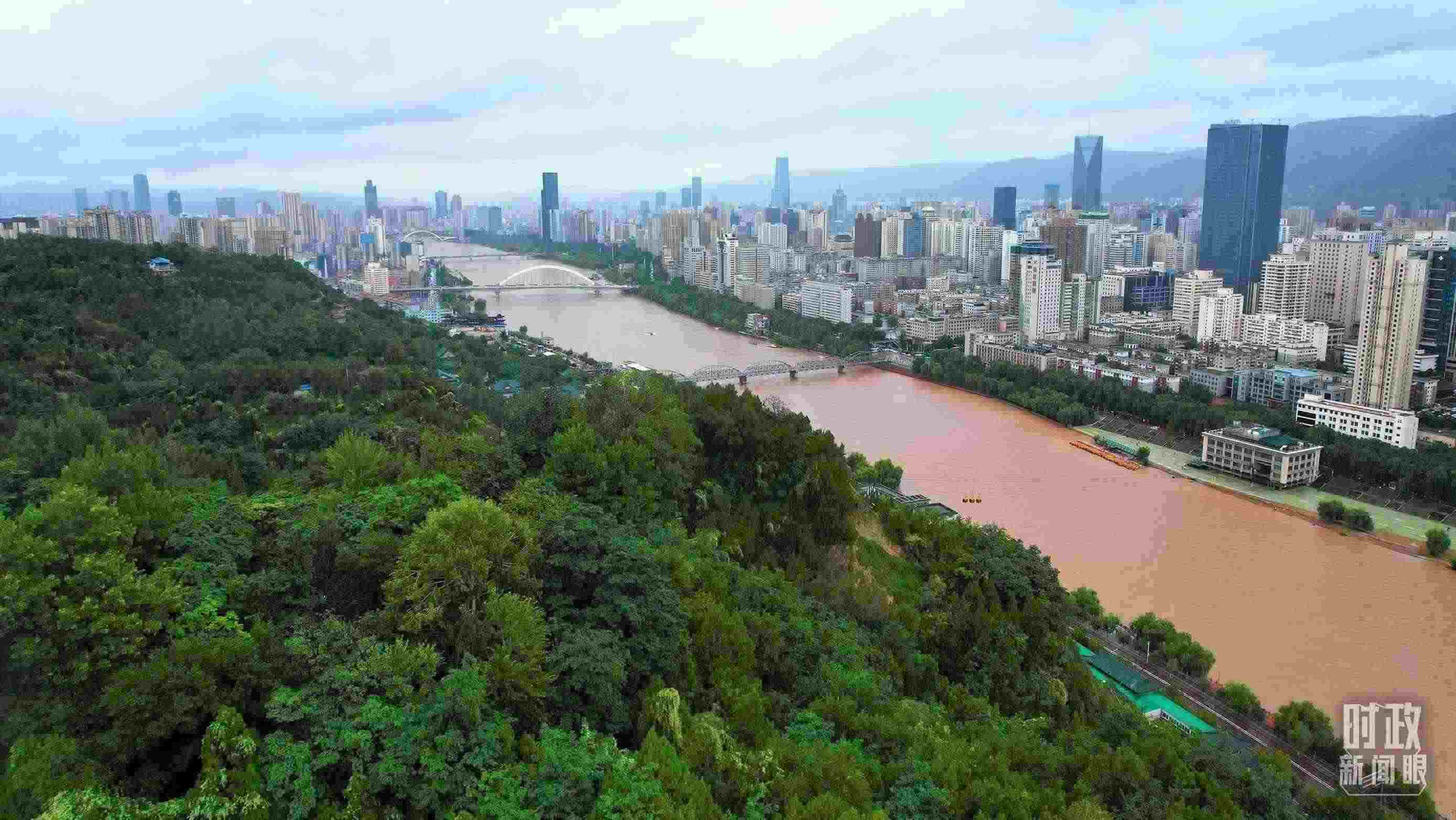 △黃河蘭州段。（總臺央視記者范凱拍攝）