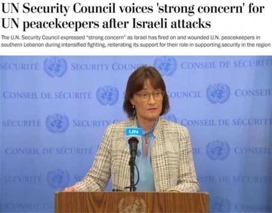 《華盛頓郵報(bào)》報(bào)道截圖（題圖為本月安理會(huì)輪值主席、瑞士常駐聯(lián)合國代表帕絲卡萊·貝里斯維爾）