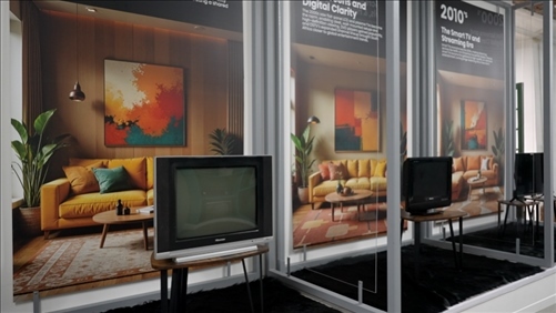 海信顯示技術(shù)展示畫(huà)作。海信南非公司供圖