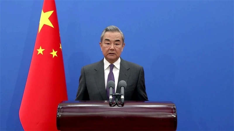 中共中央政治局委員、中央外辦主任王毅發(fā)表視頻致辭。主辦方供圖