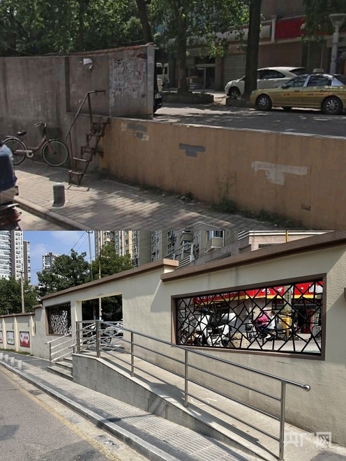 觀云路公眾參與示范街改造前后對比圖（央廣網發(fā) 王錫斐 制）