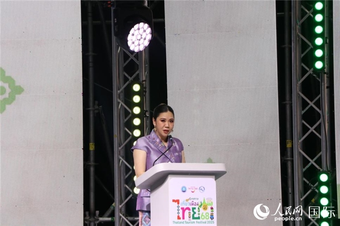 泰國旅游局局長塔佩妮在開幕式上致辭。朱瀟逸攝