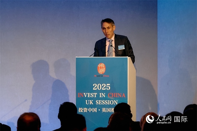 英國商業(yè)貿(mào)易部投資總監(jiān)吳僑文發(fā)表致辭。楊浩鵬攝