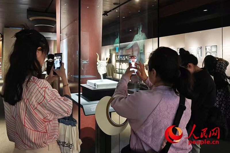 觀眾在故宮博物院參觀展覽。人民網(wǎng)記者 韋衍行攝