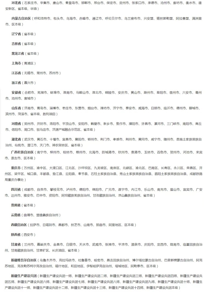 截至5月8日已開通醫(yī)保個(gè)賬跨省共濟(jì)的統(tǒng)籌區(qū)。（國家醫(yī)保局官網(wǎng)截圖）
