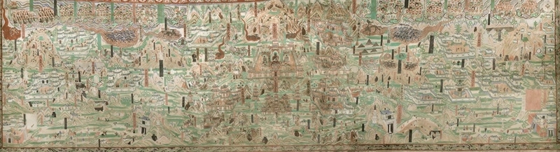 莫高窟第61窟內(nèi)的《五臺山圖》。