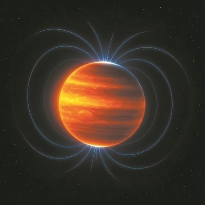 木星磁場（藝術(shù)圖）。圖片來源：物理學(xué)家組織網(wǎng)
